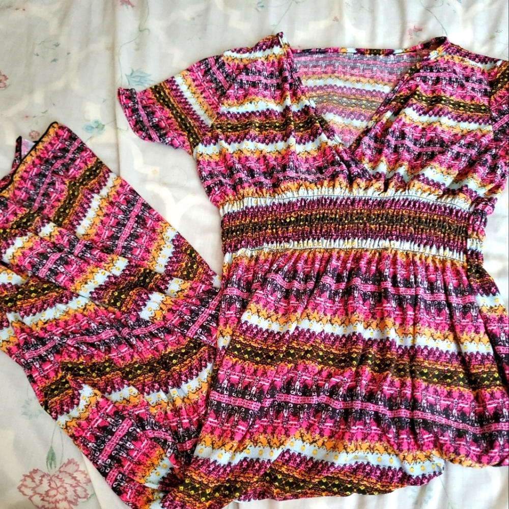 Vibrant Multicolor Maxi Dress, SMALL